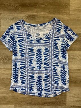 LOFT Linen Cotton Scoop Tee